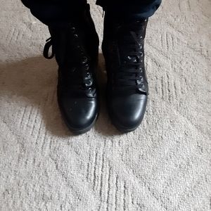 Time and Tru combat boots with 3 inch heel